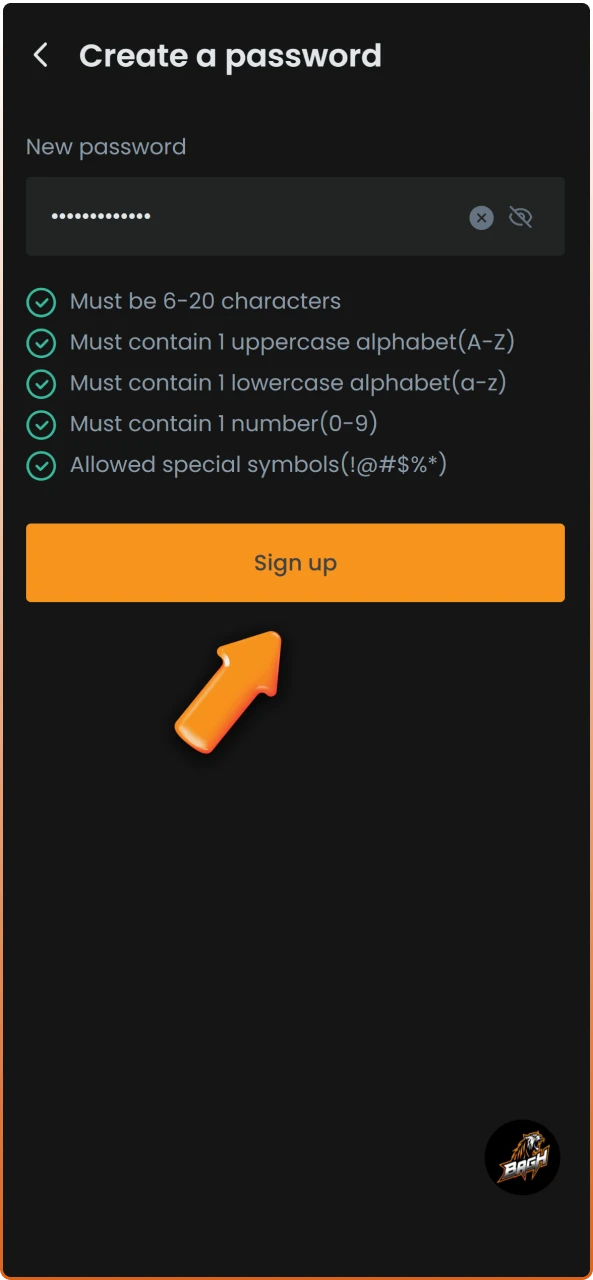 Complete the registration form and finish your task to Register on Bagh via Mobile App.