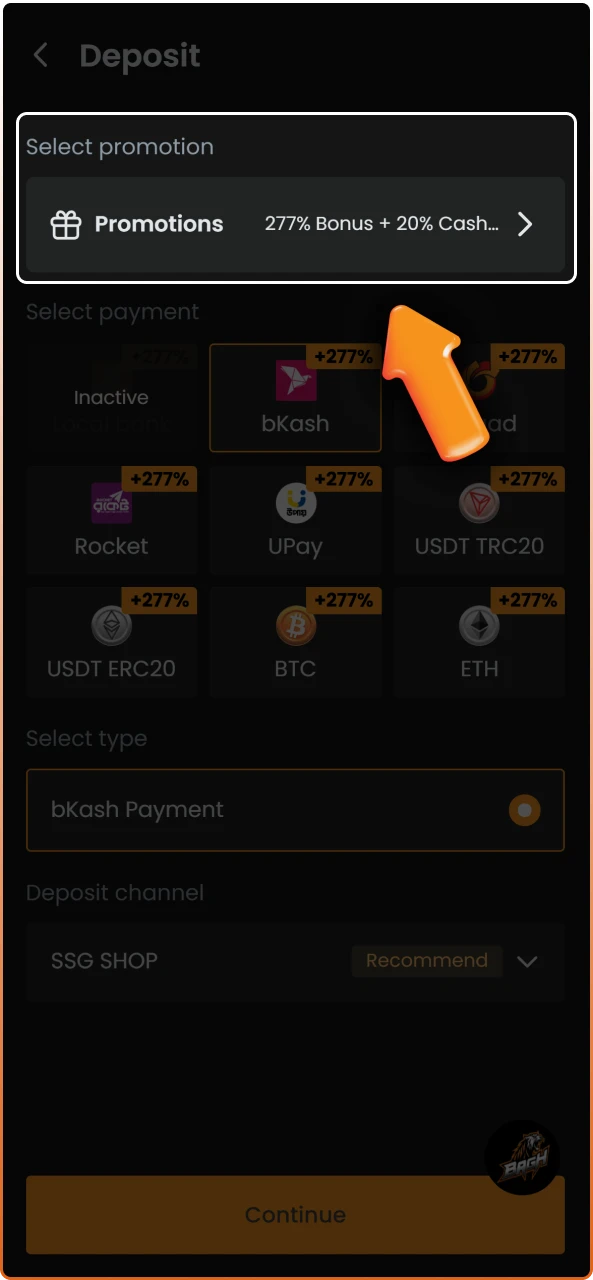 Claim your welcome bonus to increase your chances to Play Slot Games on Bagh.